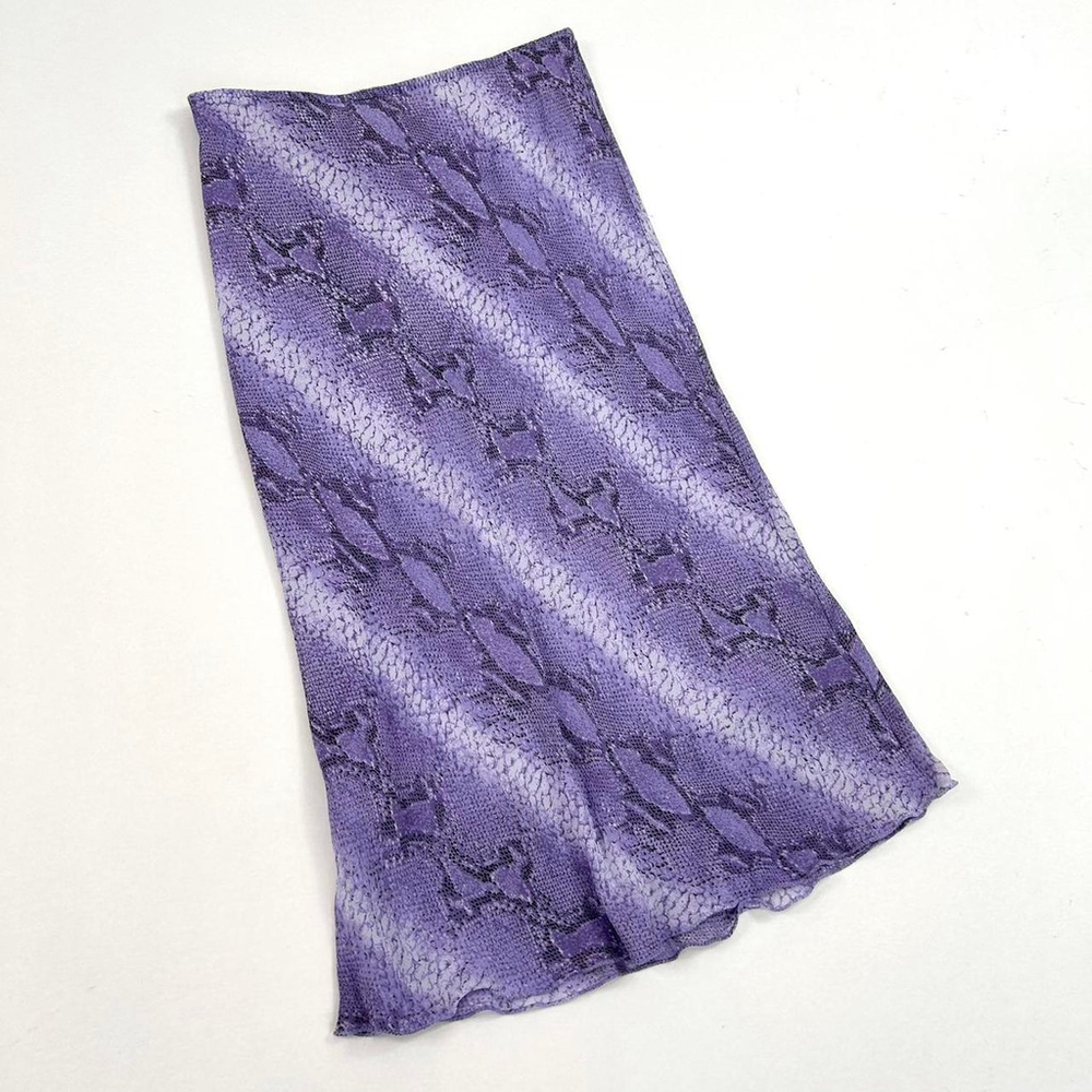 y2k euro purple diagonal snakeskin print midi skirt